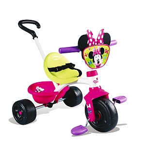 Велосипед трехколесный с ручкой - Минни Маус (Smoby, 444243)